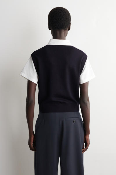 COS レイヤードメリノウールシャツベスト