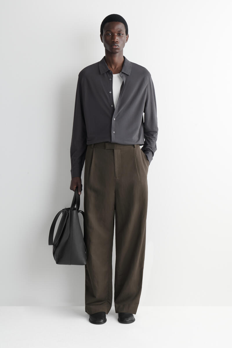 COS ドレープコットン ジャージーシャツ