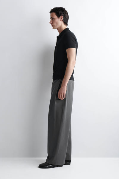 COS スリムリブ コットンポロシャツ