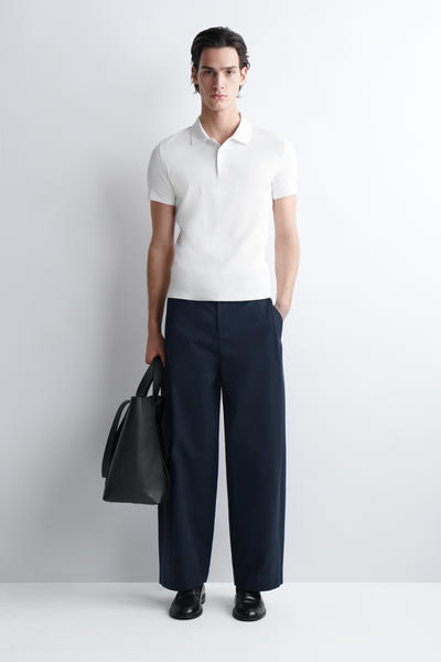 COS スリムリブ コットンポロシャツ