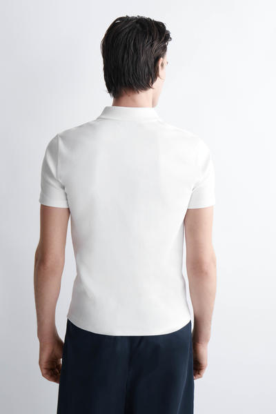 COS スリムリブ コットンポロシャツ