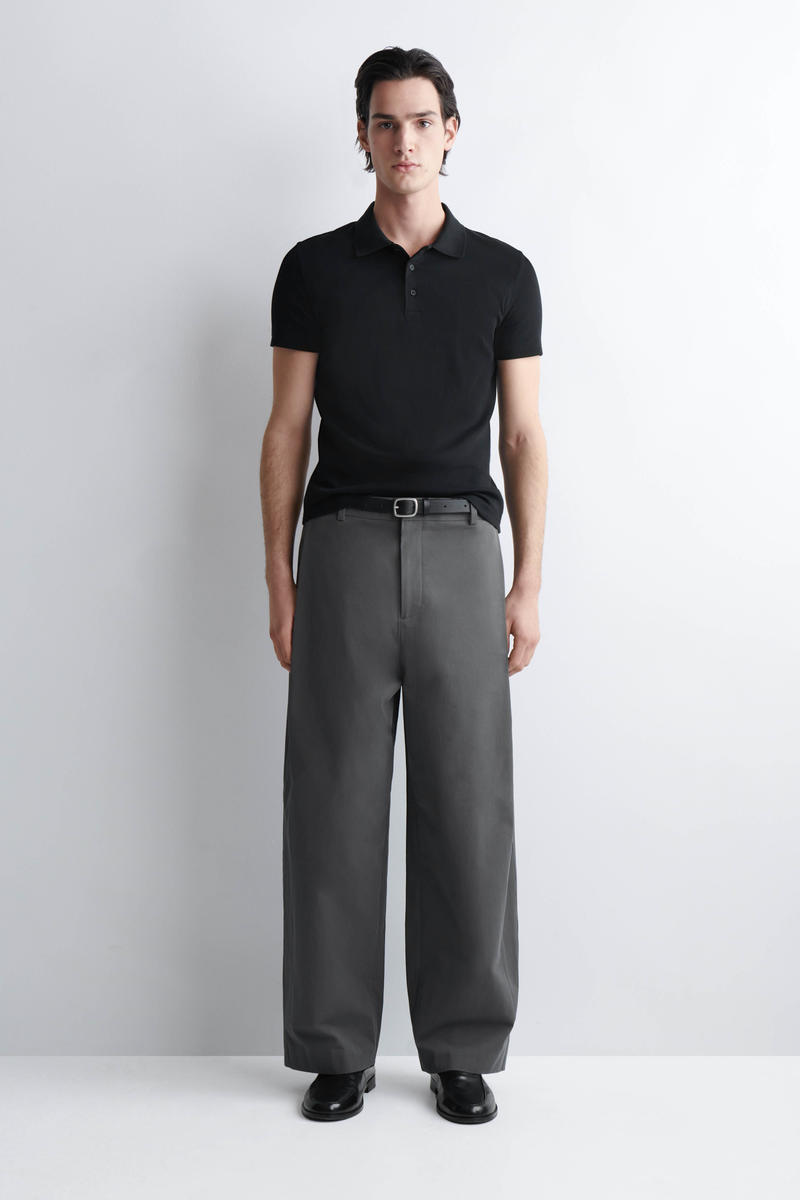 COS スリムリブ コットンポロシャツ