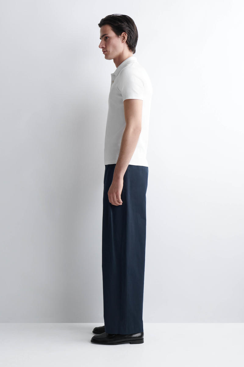 COS スリムリブ コットンポロシャツ