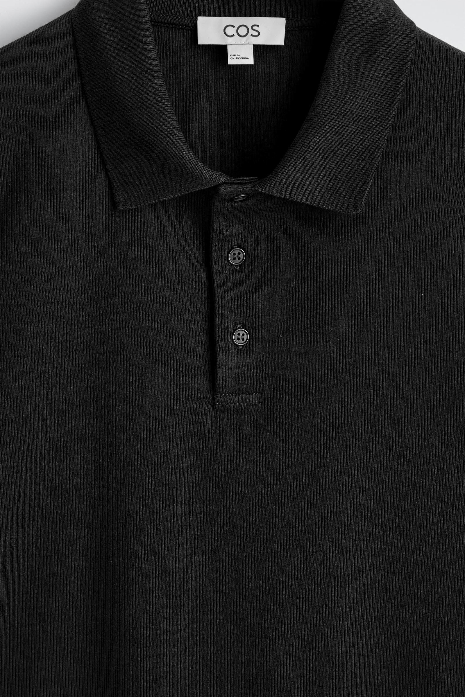 完売品　COS スリムリブコットンポロシャツ SLIM RIBBED COTTON POLO SHIRT スリムリブ コットンポロシャツ