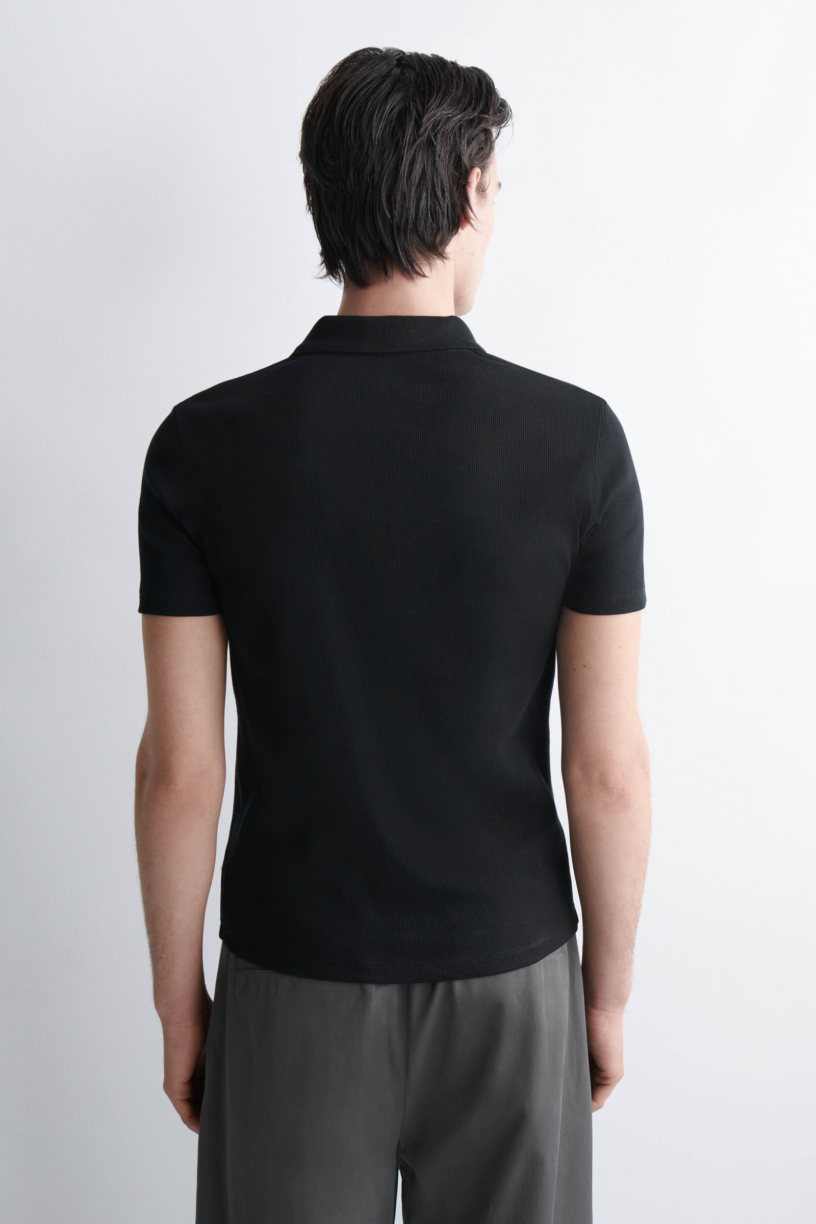 SLIM RIBBED COTTON POLO SHIRT スリムリブ コットンポロシャツ 