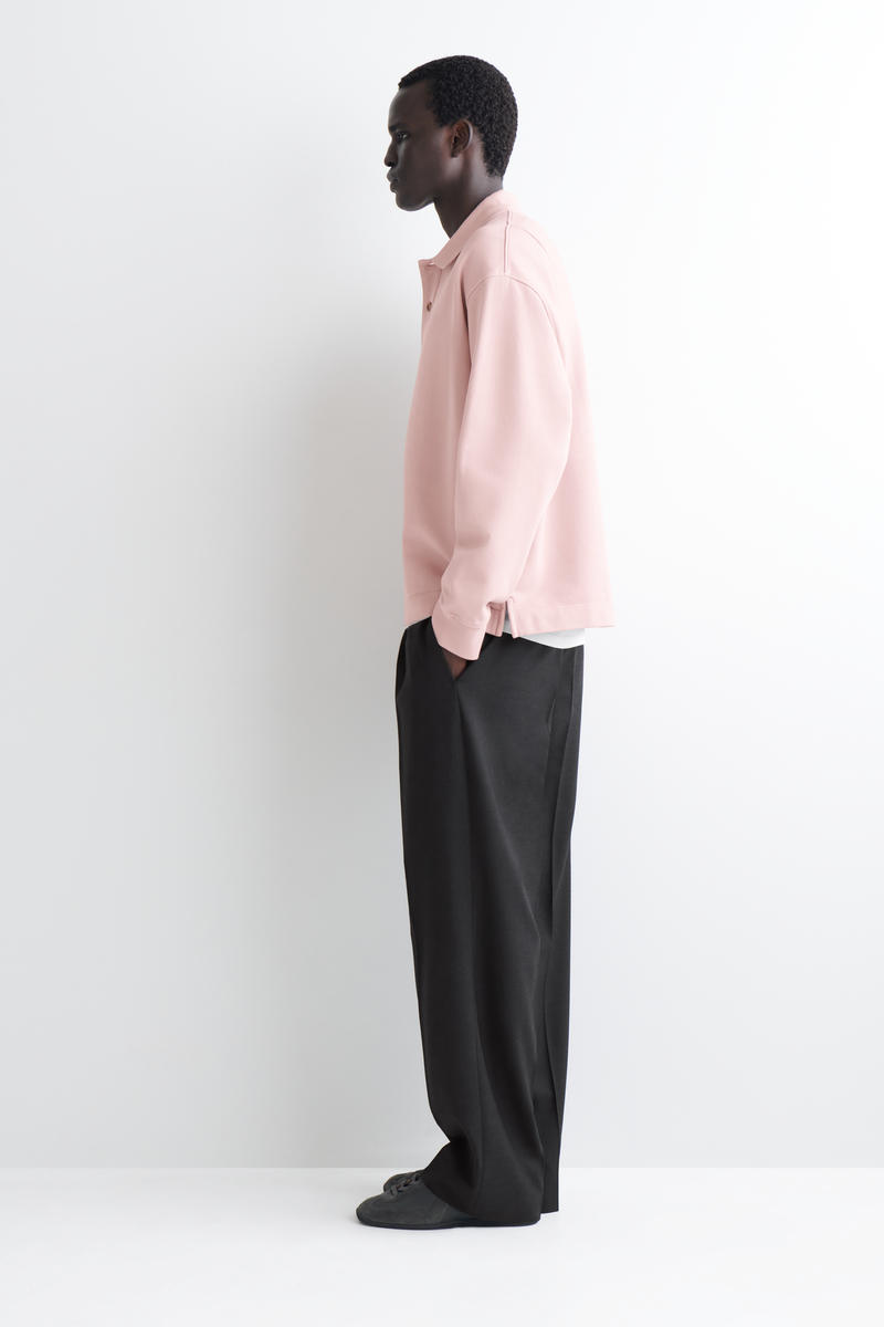 COS ウォッシュドコットン ポロ スウェットシャツ