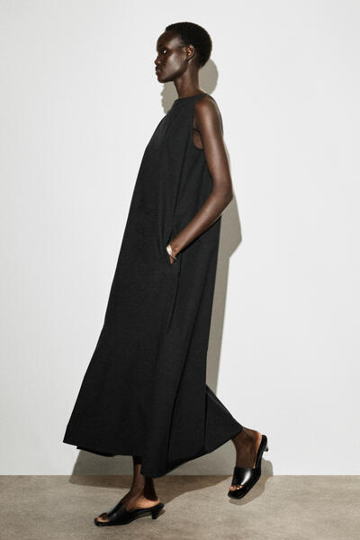 COS ドロップヘム　コットンミディドレス