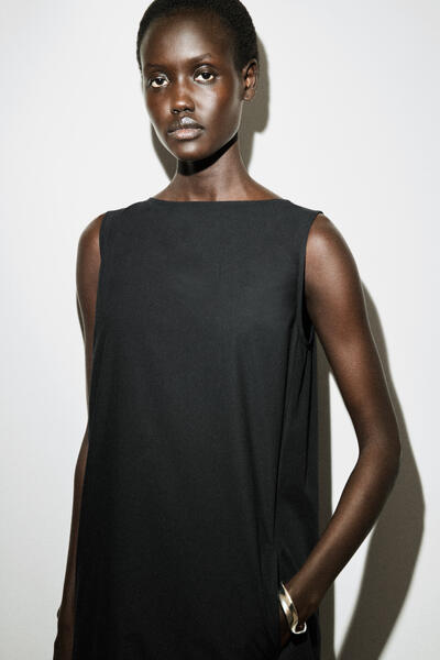 COS ドロップヘム　コットンミディドレス