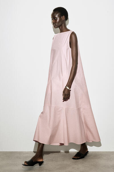 COS ドロップヘム　コットンミディドレス