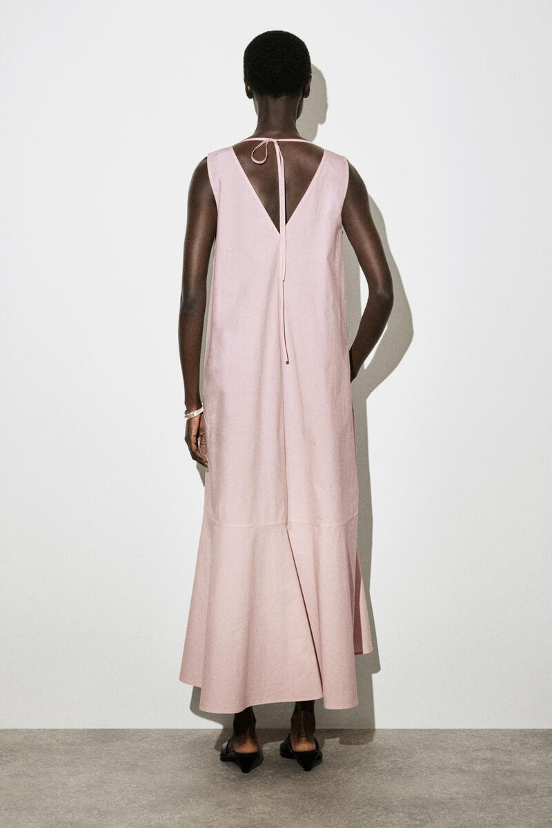 COS ドロップヘム　コットンミディドレス