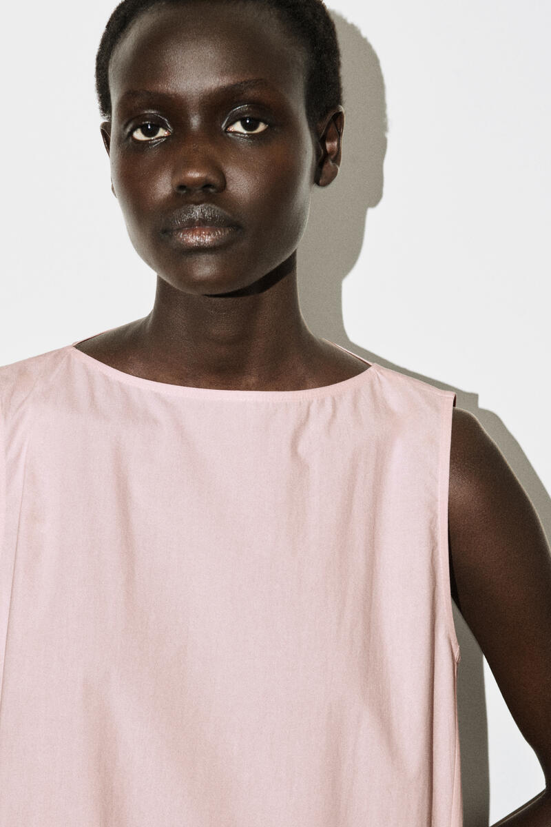 COS ドロップヘム　コットンミディドレス