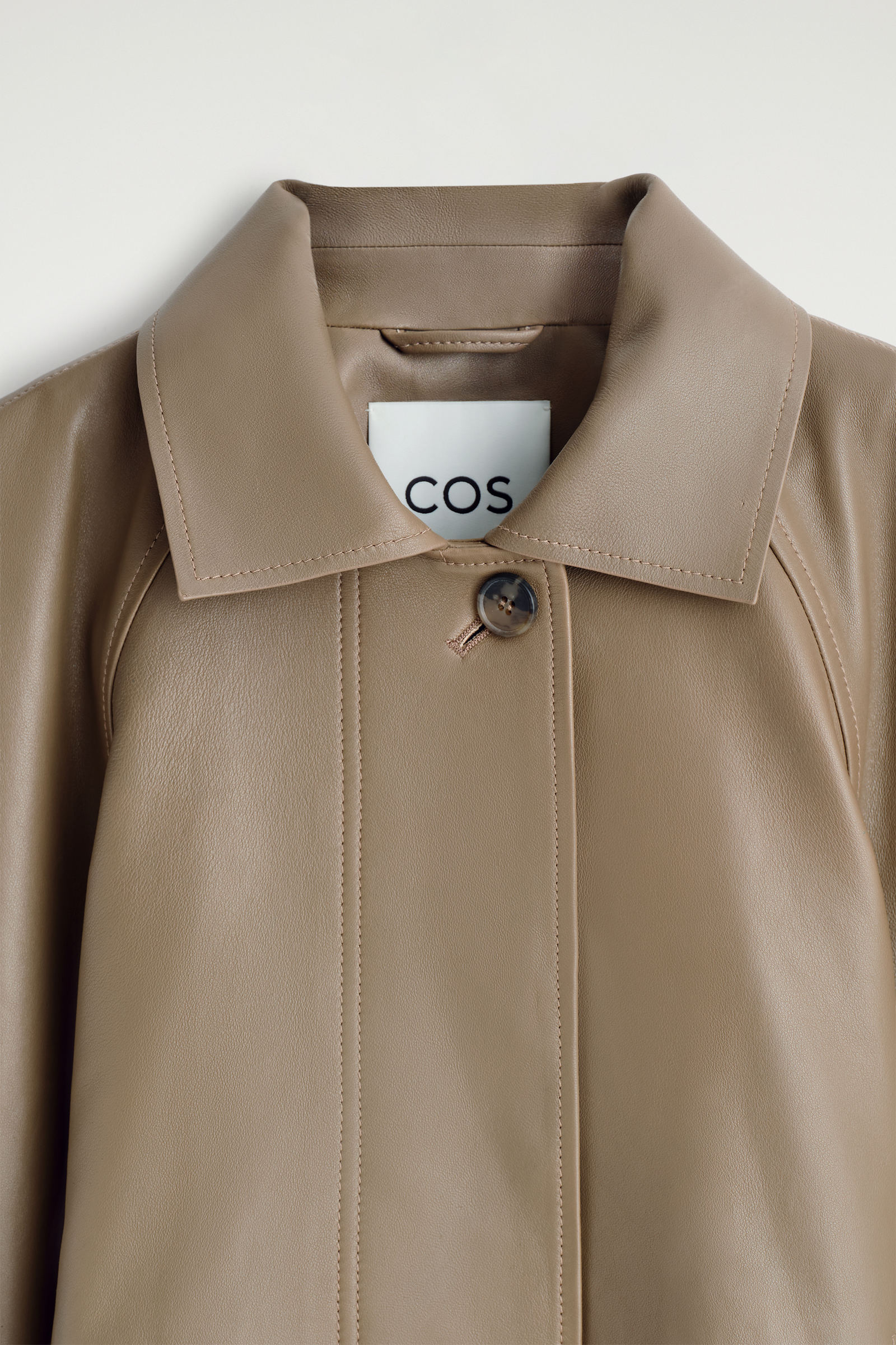 FUNNEL-NECK LEATHER SHORT TRENCH JACKET ファネルネック レザー