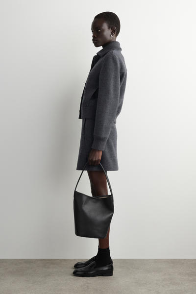 COS リブ襟ボイルメリノウールジャケット