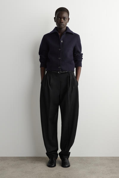 COS リブ襟ボイルメリノウールジャケット