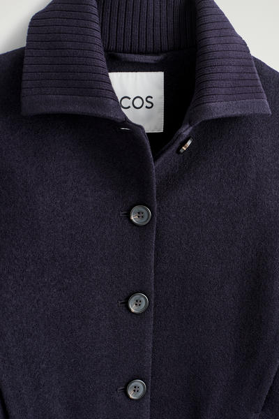 COS リブ襟ボイルメリノウールジャケット