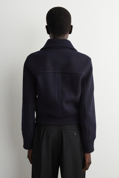 COS リブ襟ボイルメリノウールジャケット