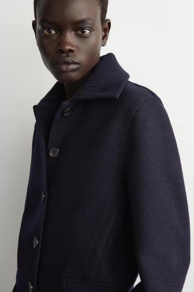 COS リブ襟ボイルメリノウールジャケット