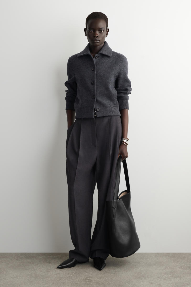 COS リブ襟ボイルメリノウールジャケット