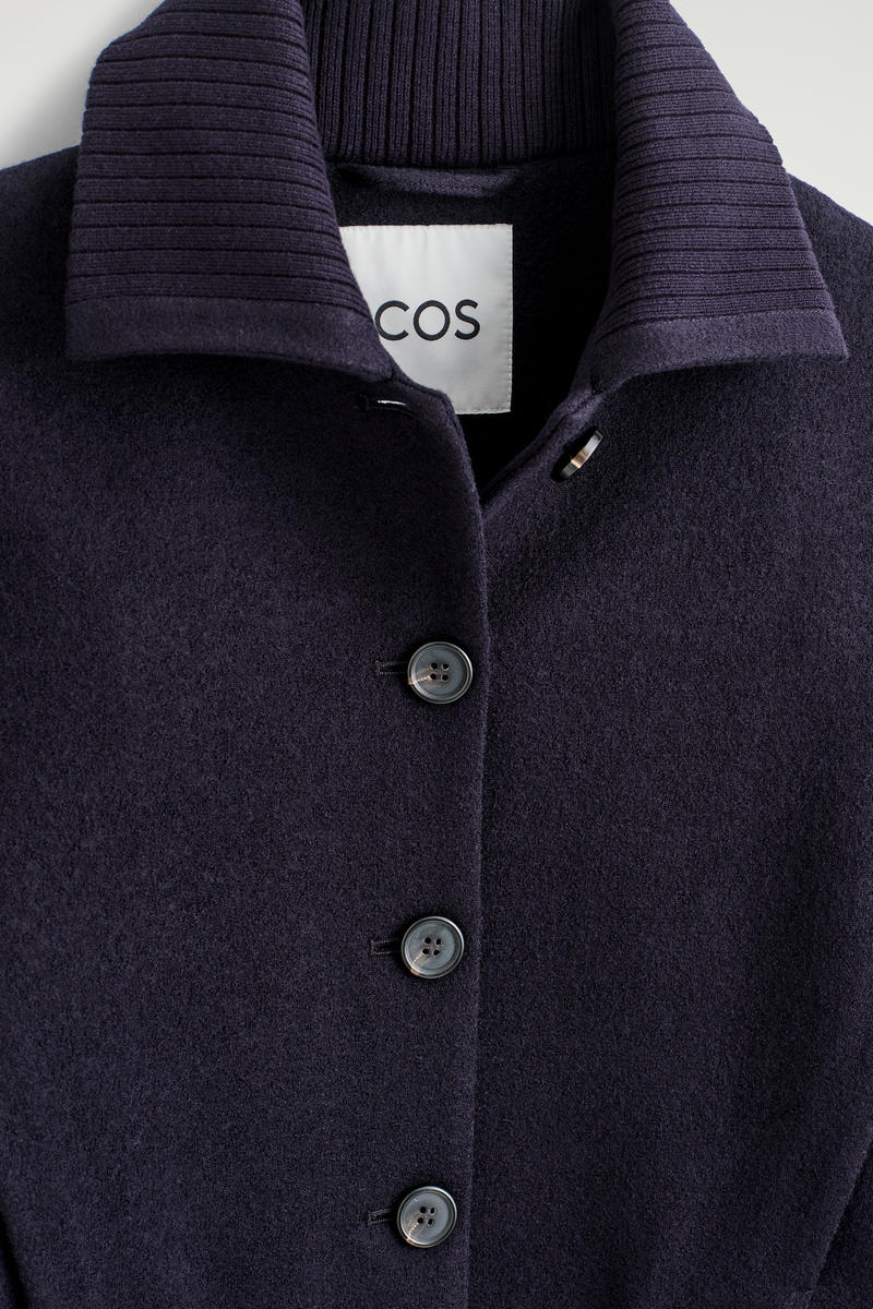 COS リブ襟ボイルメリノウールジャケット