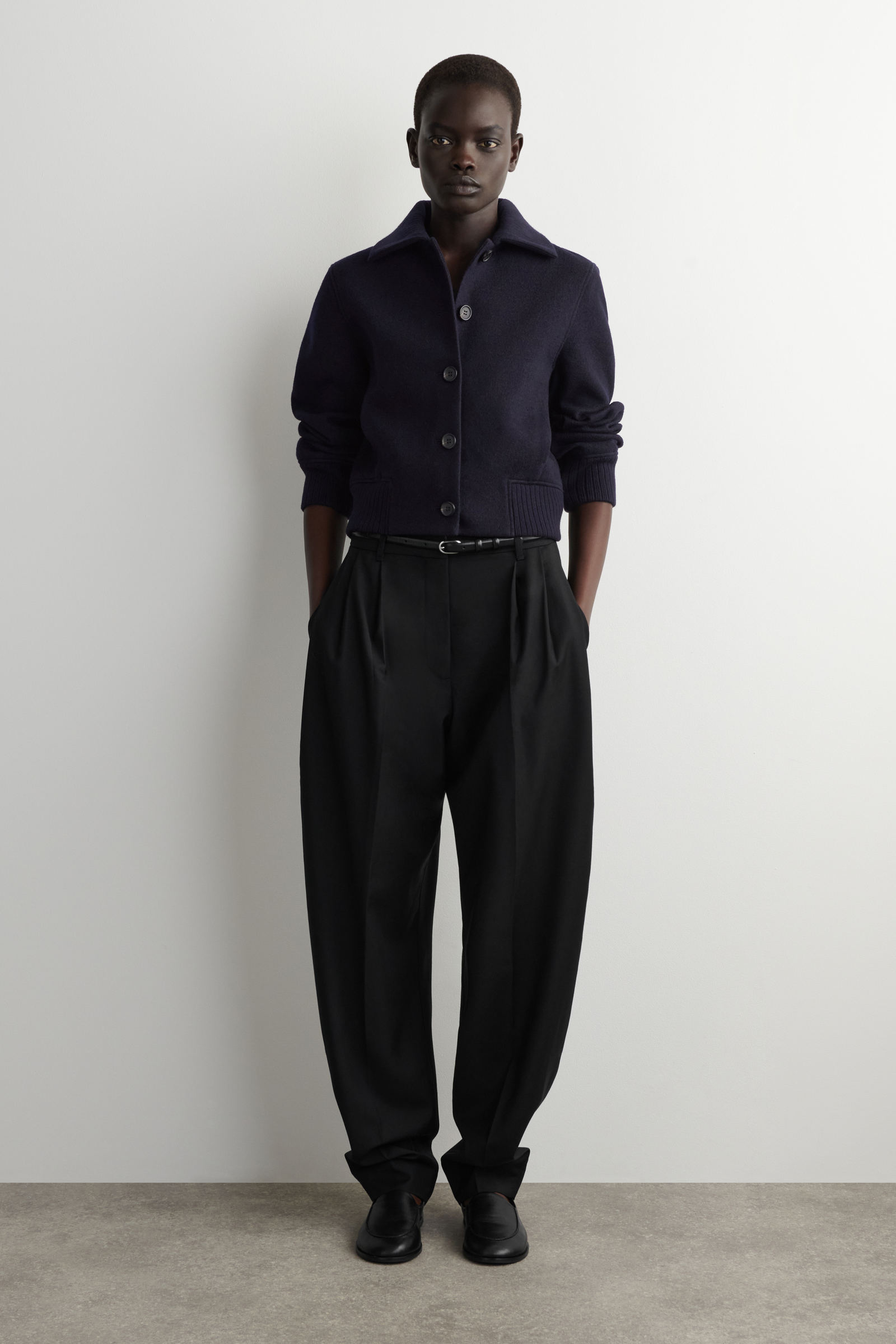 RIBBED-COLLAR BOILED MERINO WOOL JACKET リブ襟ボイルメリノウール