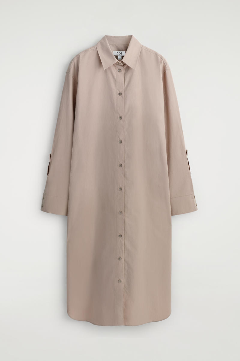 COS カーブスリーブ　コットンミディシャツドレス