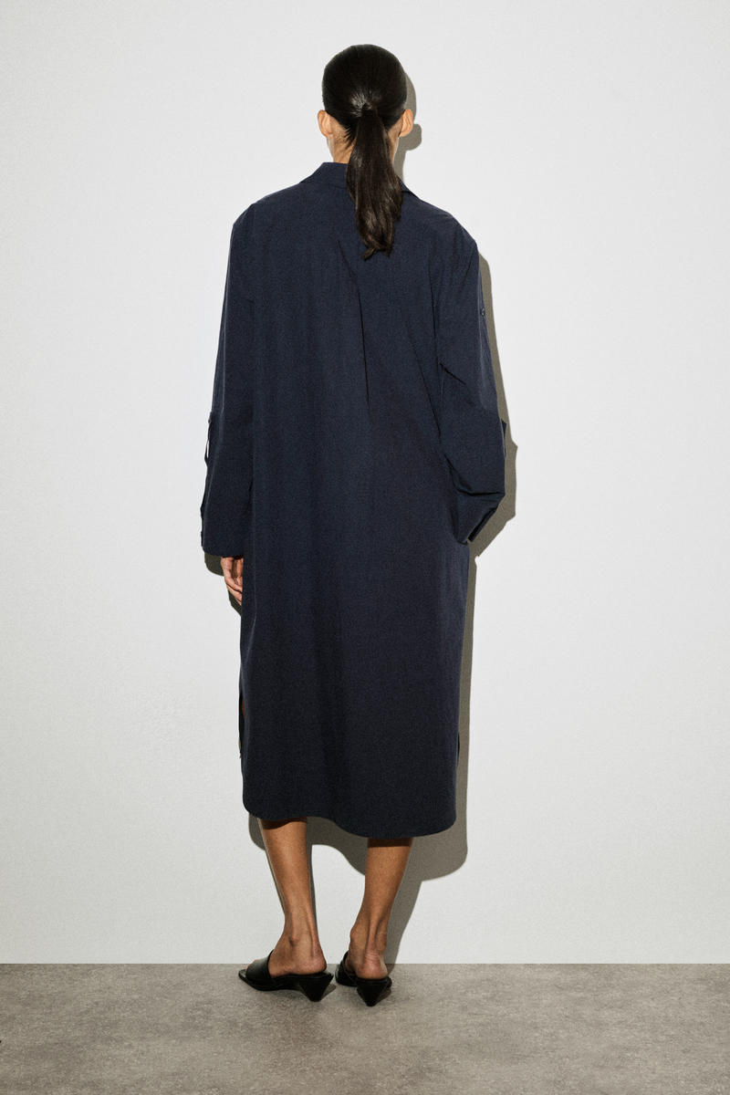 COS カーブスリーブ　コットンミディシャツドレス