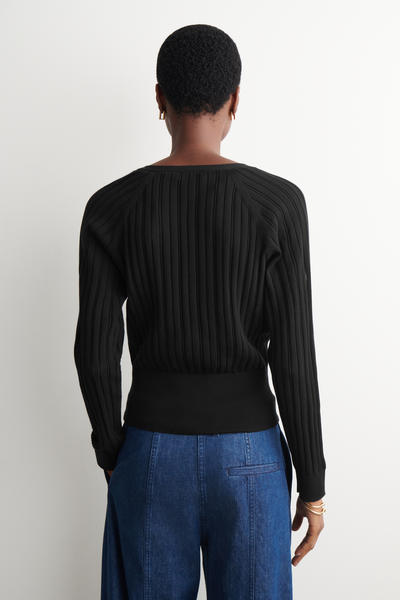 COS 透かし編みニット　コットンカーディガン