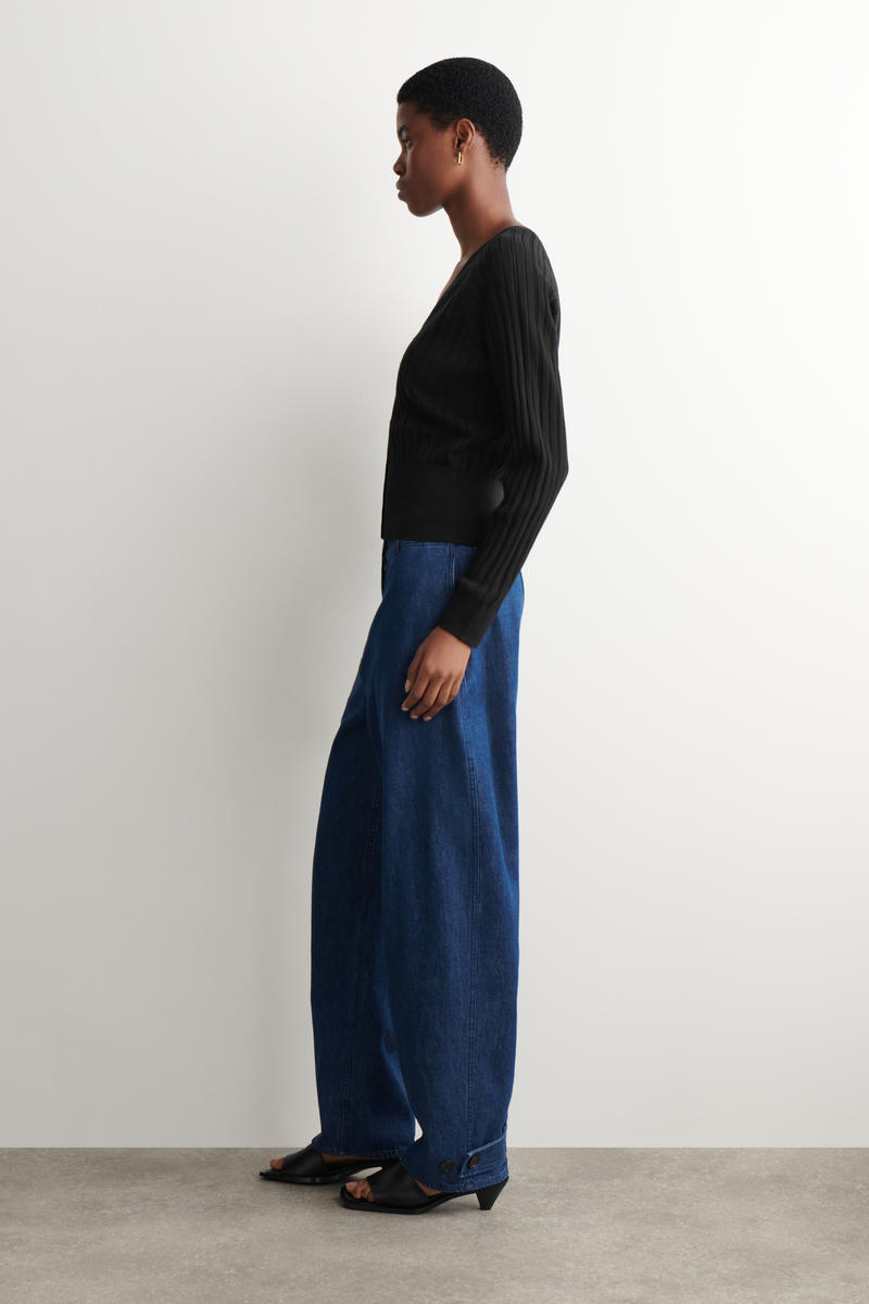 COS 透かし編みニット　コットンカーディガン