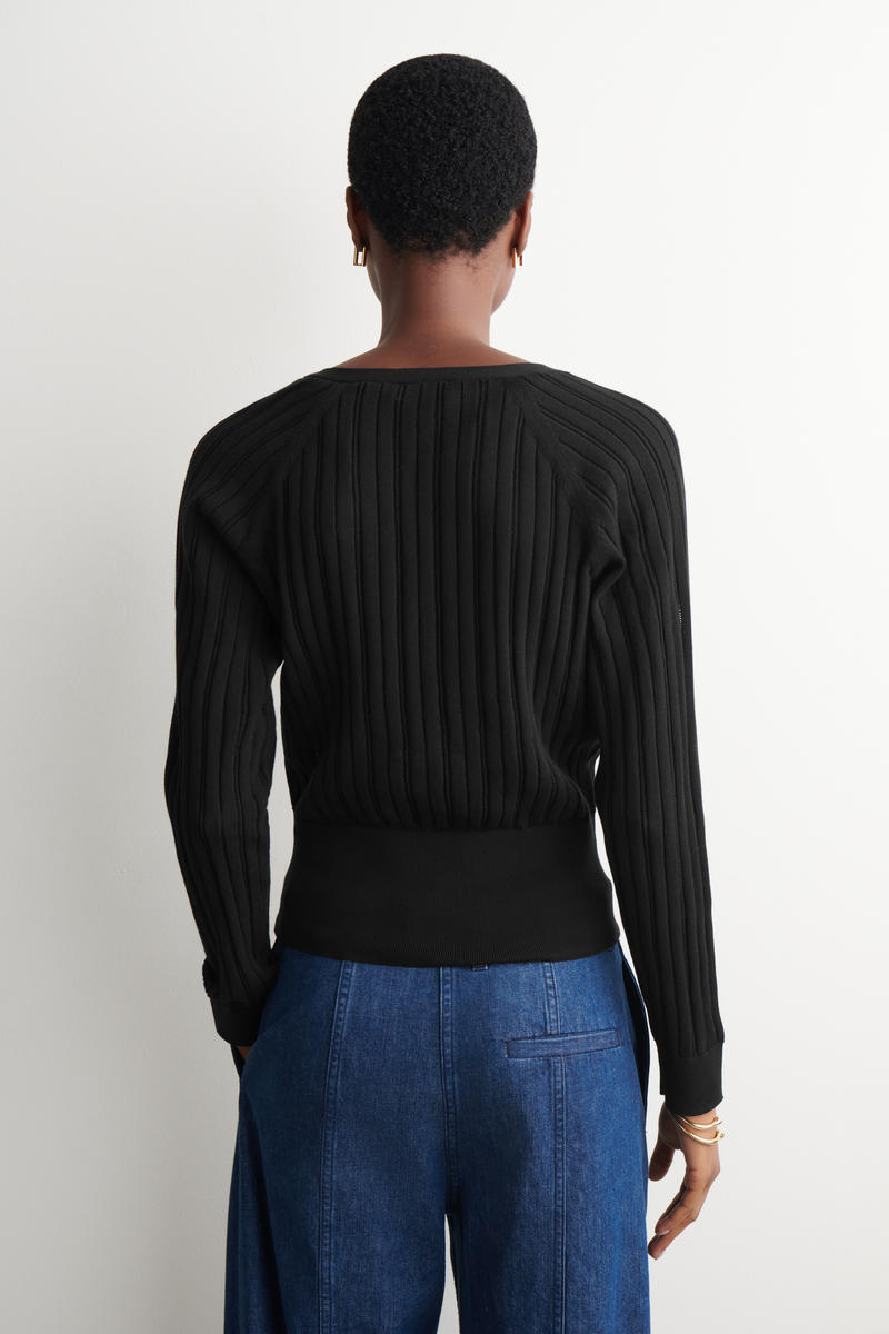 COS 透かし編みニット　コットンカーディガン