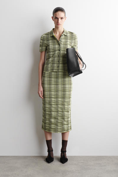 COS チェック柄 コットンジャカードシャツ