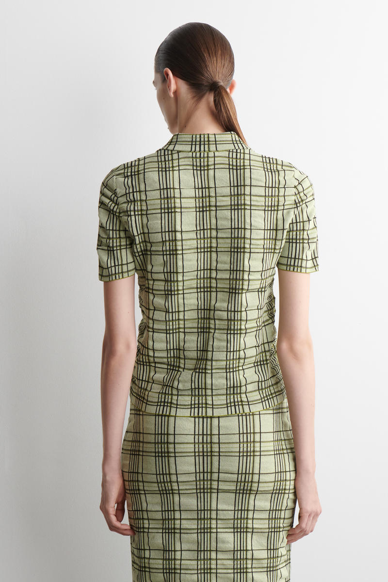 COS チェック柄 コットンジャカードシャツ