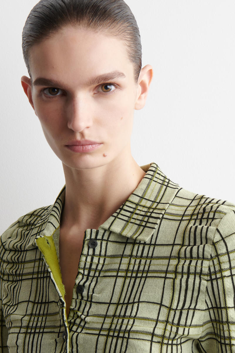 COS チェック柄 コットンジャカードシャツ