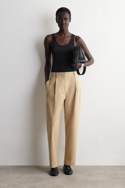 COS サテントリム　コットンジャージータンクトップ