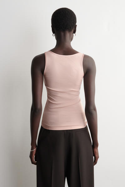 COS サテントリム　コットンジャージータンクトップ