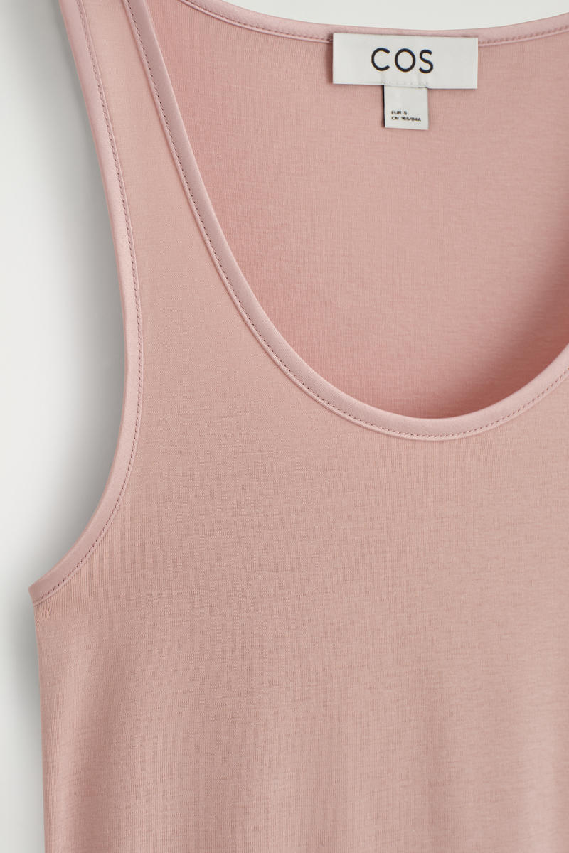COS サテントリム　コットンジャージータンクトップ