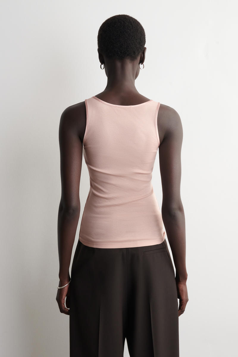 COS サテントリム　コットンジャージータンクトップ