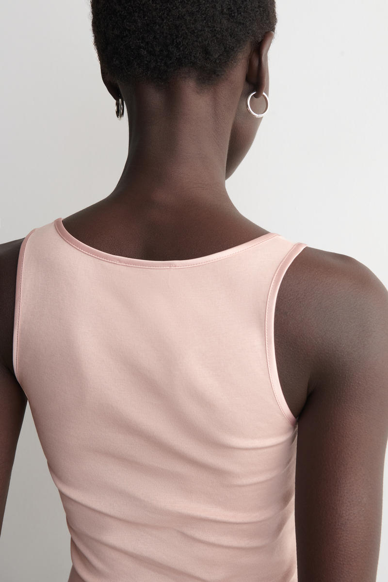 COS サテントリム　コットンジャージータンクトップ