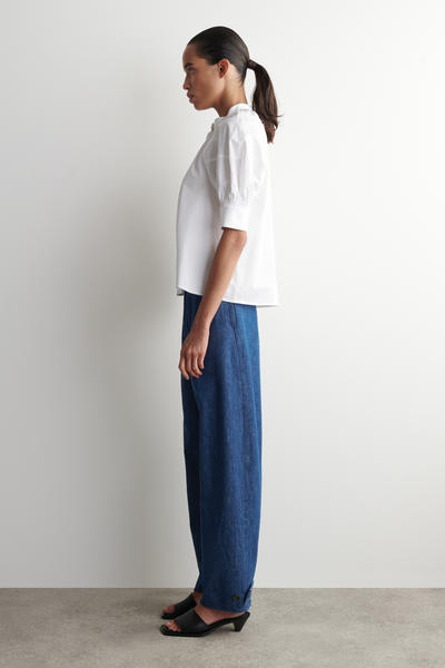 COS スモックパフスリーブブラウス