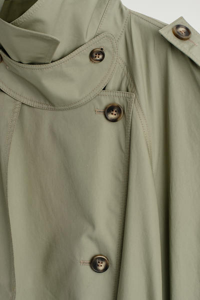 COS ファンネルネック綿トレンチコート