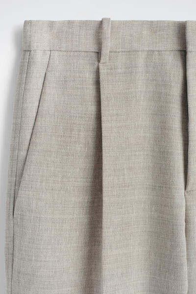 COS リネンウール  バレルレッグパンツ