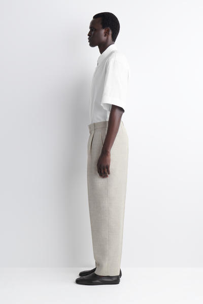 COS リネンウール  バレルレッグパンツ