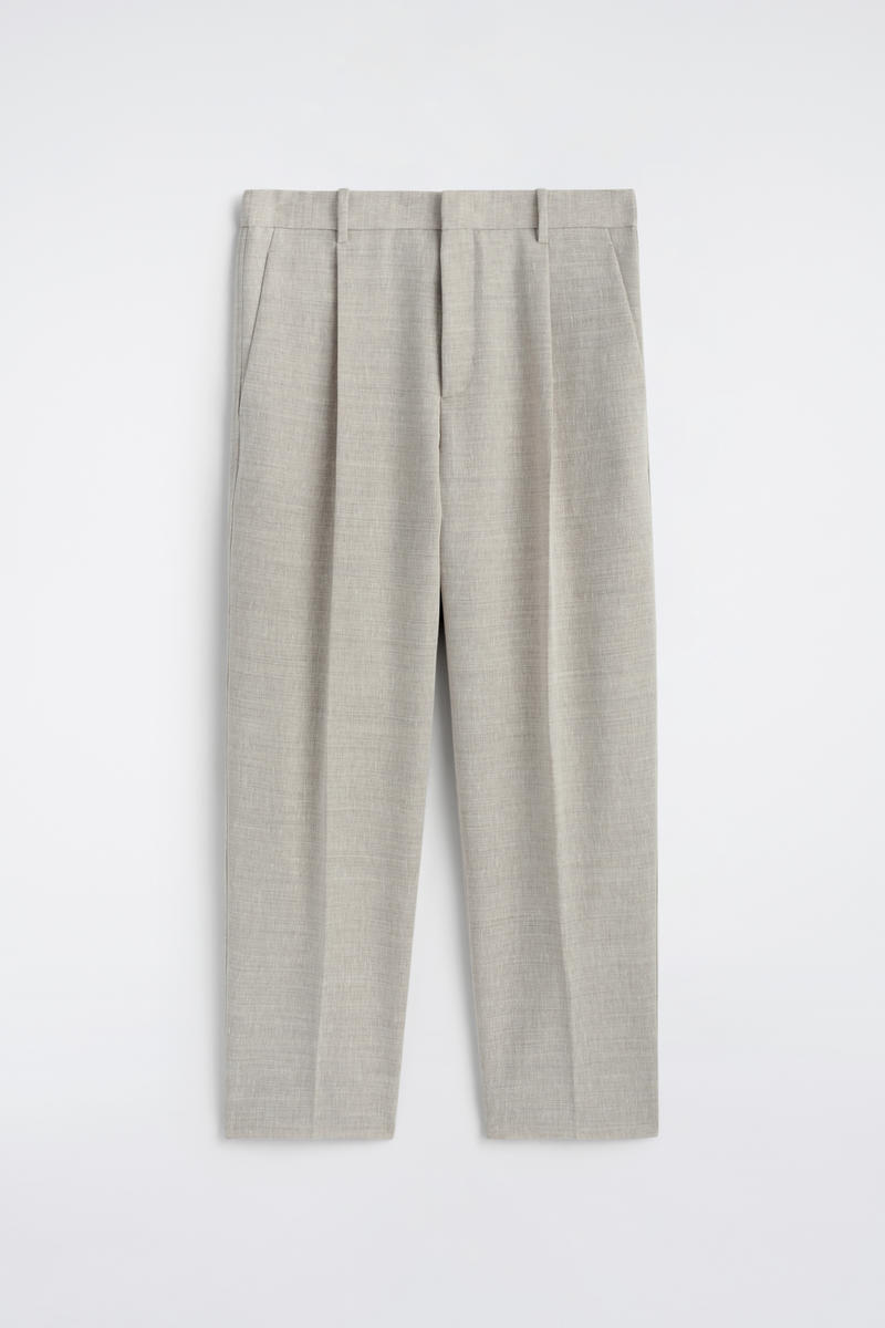 COS リネンウール  バレルレッグパンツ