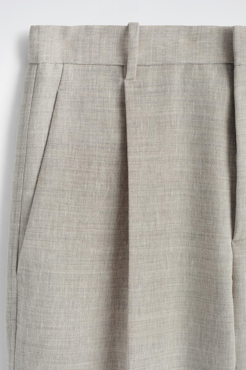 COS リネンウール  バレルレッグパンツ