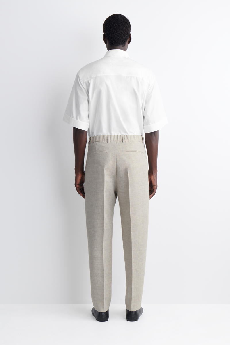 COS リネンウール  バレルレッグパンツ