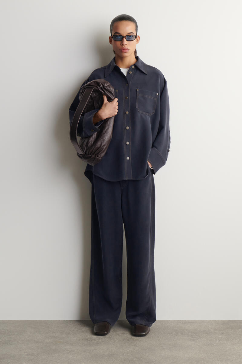 COS デニムエフェクト シルクパンツ