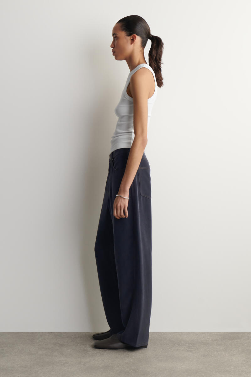 COS デニムエフェクト シルクパンツ