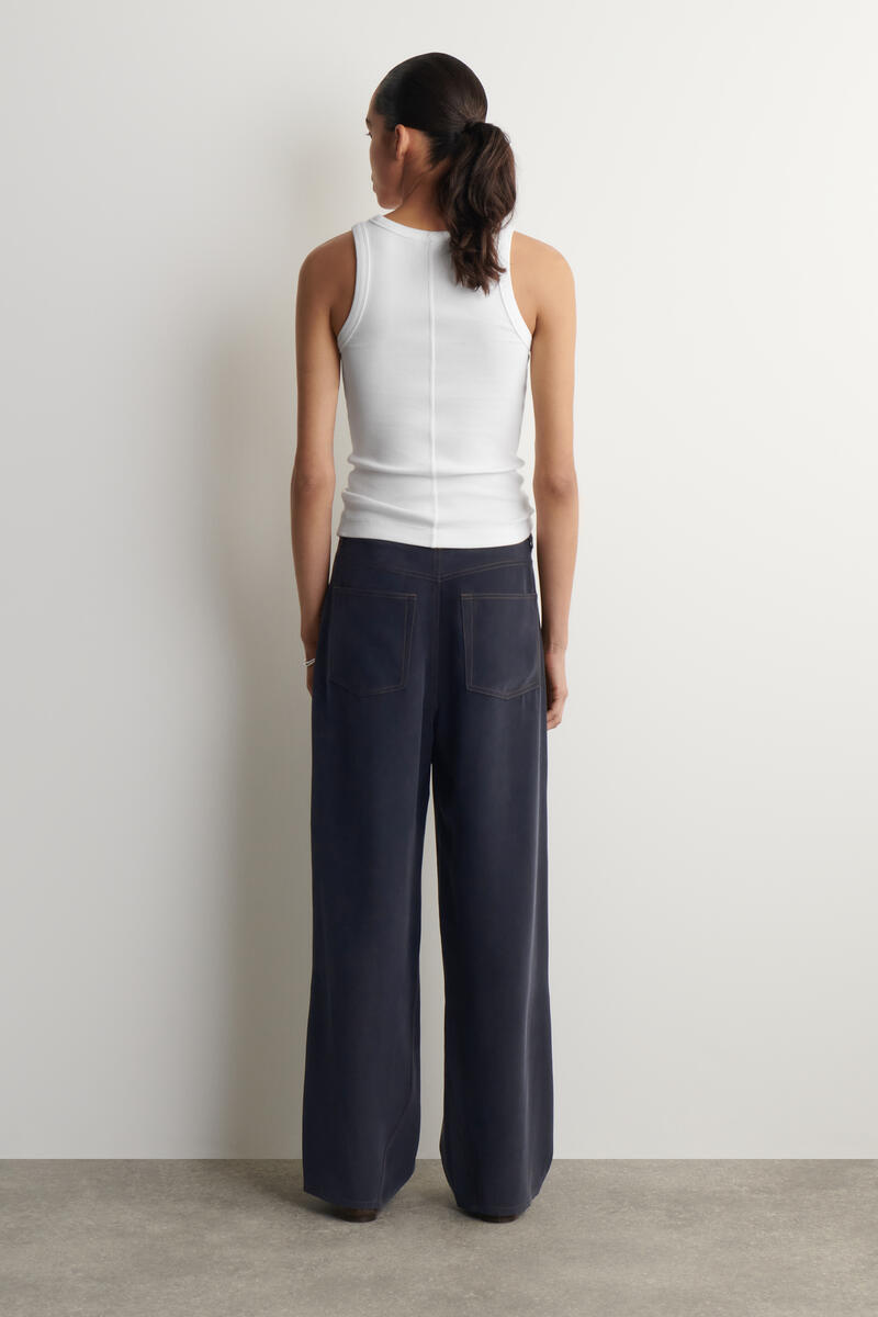 COS デニムエフェクト シルクパンツ