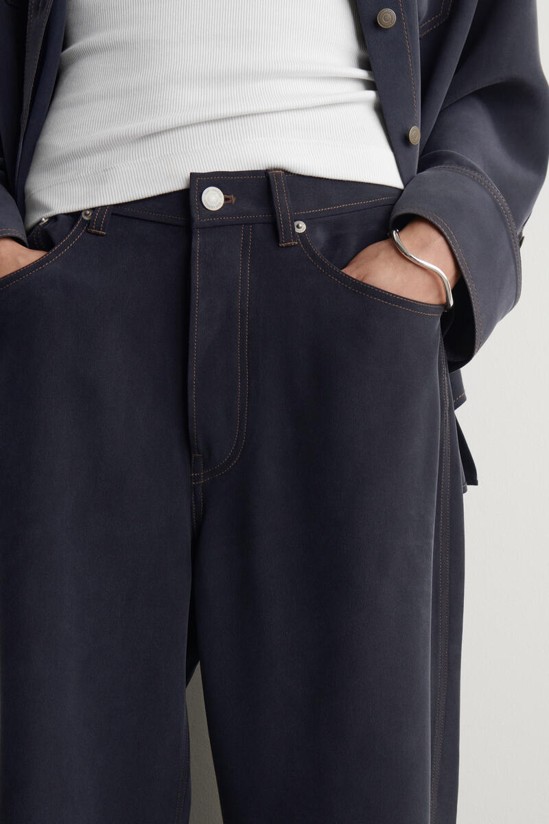 COS デニムエフェクト シルクパンツ