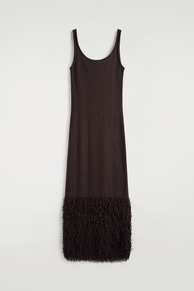 COS フリンジヘムニットコラムドレス