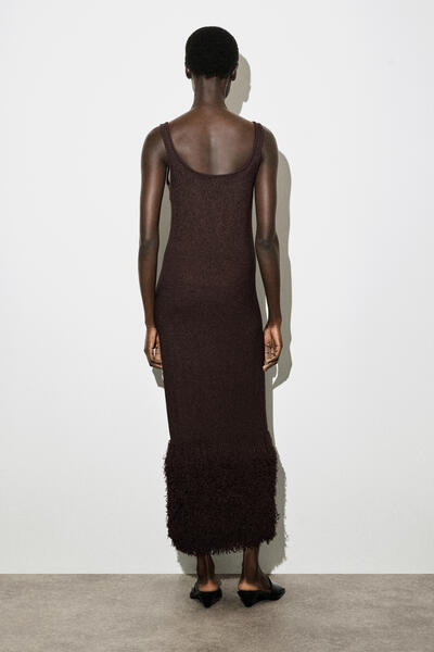 COS フリンジヘムニットコラムドレス